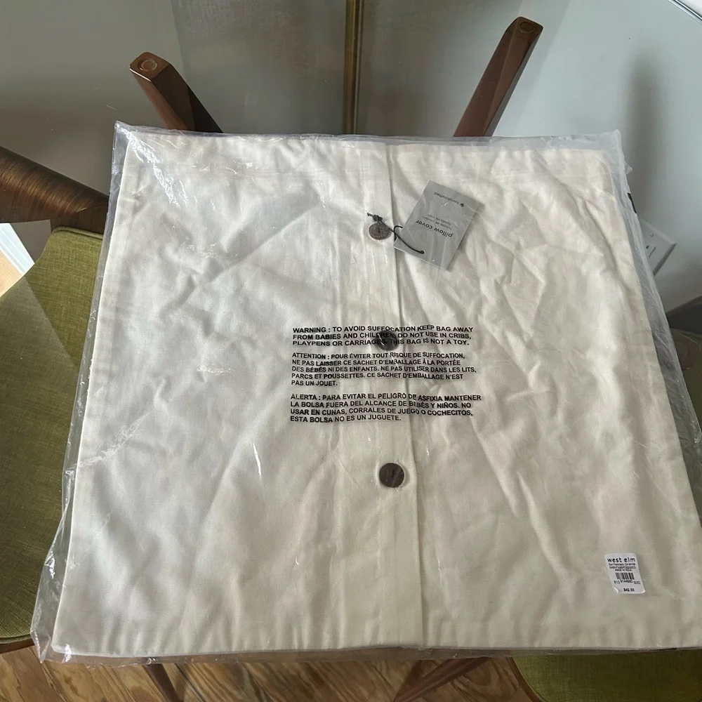 West Elm Cream Pink Blue Pillow Case